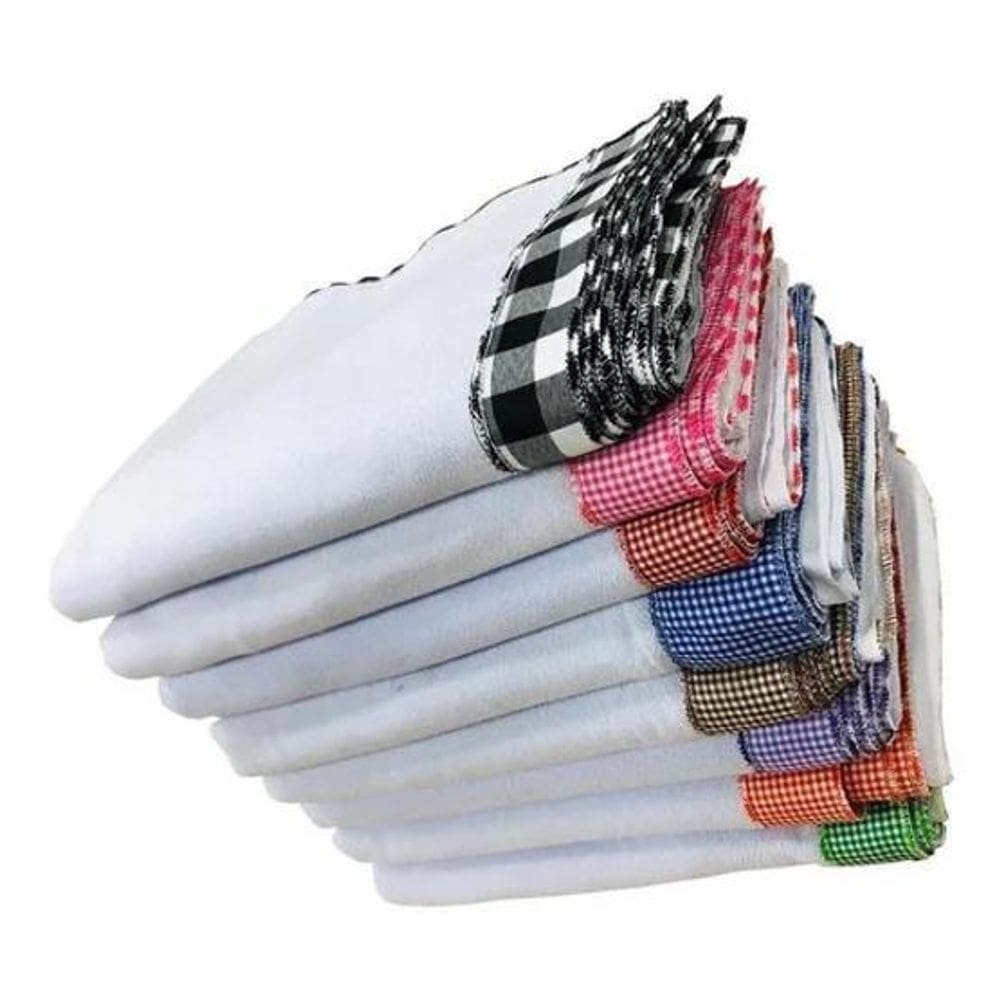 Pano De Prato Xadrez Gigante Kit Com 10 Peças