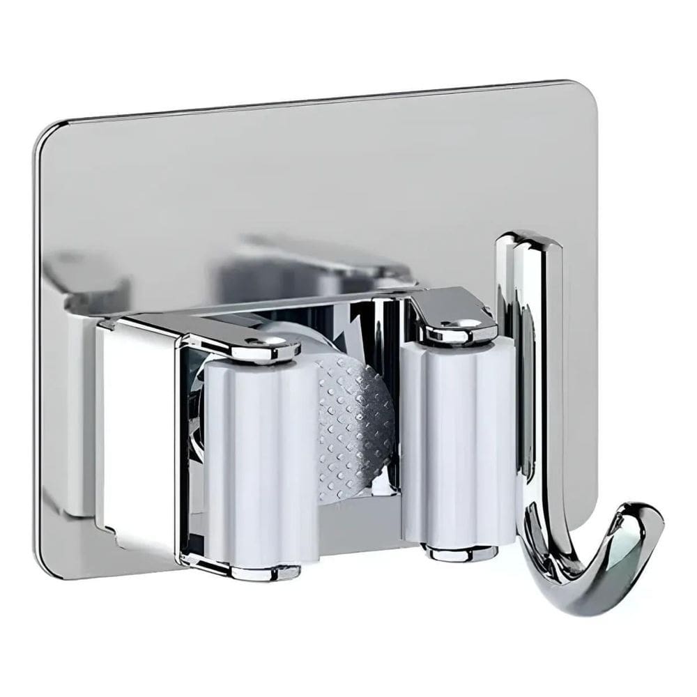 Suporte De Vassoura E Rodo Com 1 Gancho Inox Parede Multiuso