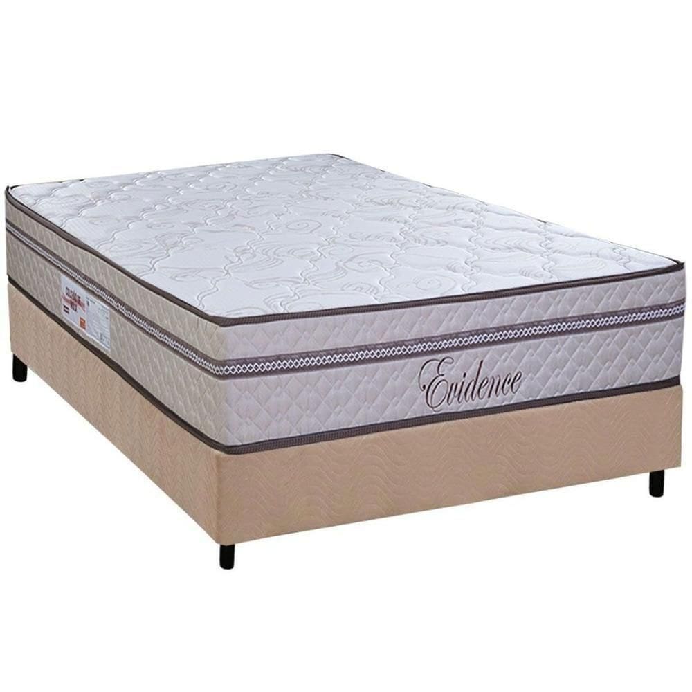 Cama Box Casal: Colchão Molas Ensacadas Paropas Evidence + Base Crc Suede Clean (138x188)