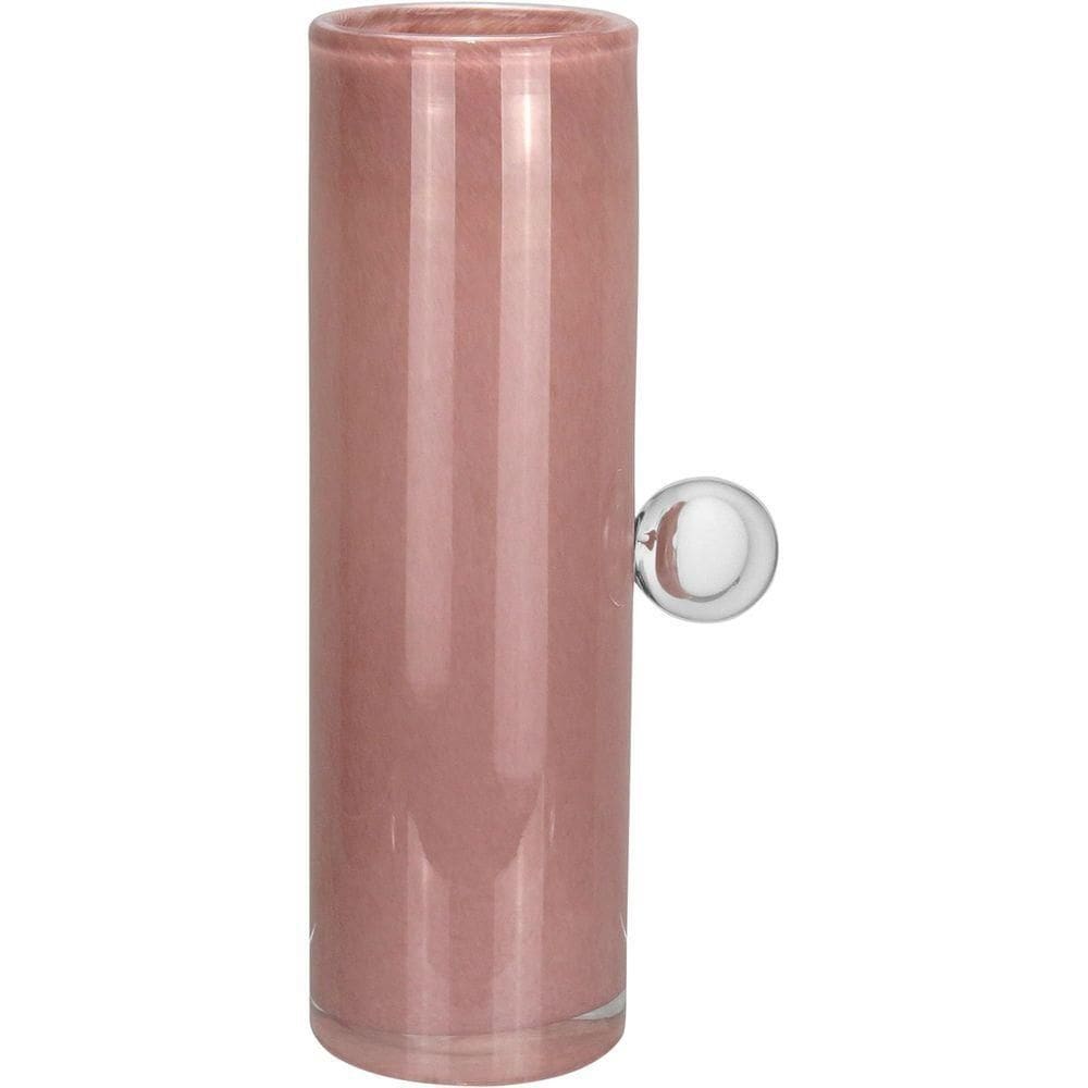 Vaso Decorativo Redondo Com Alça Esfera Vidro 32x10x10 Lilás