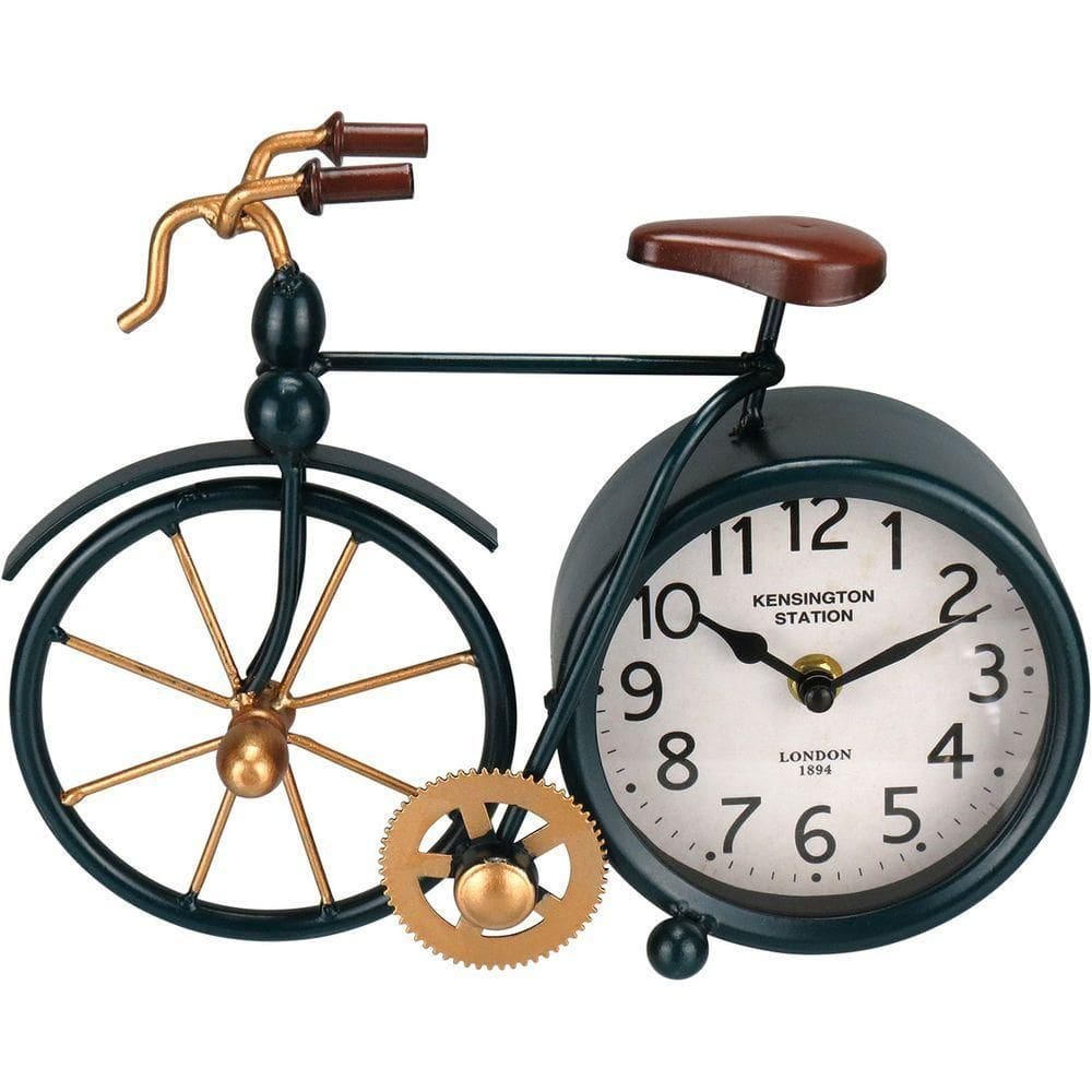 Relogio De Mesa Vintage Bicicleta Home&co Metal 20x26 Preto