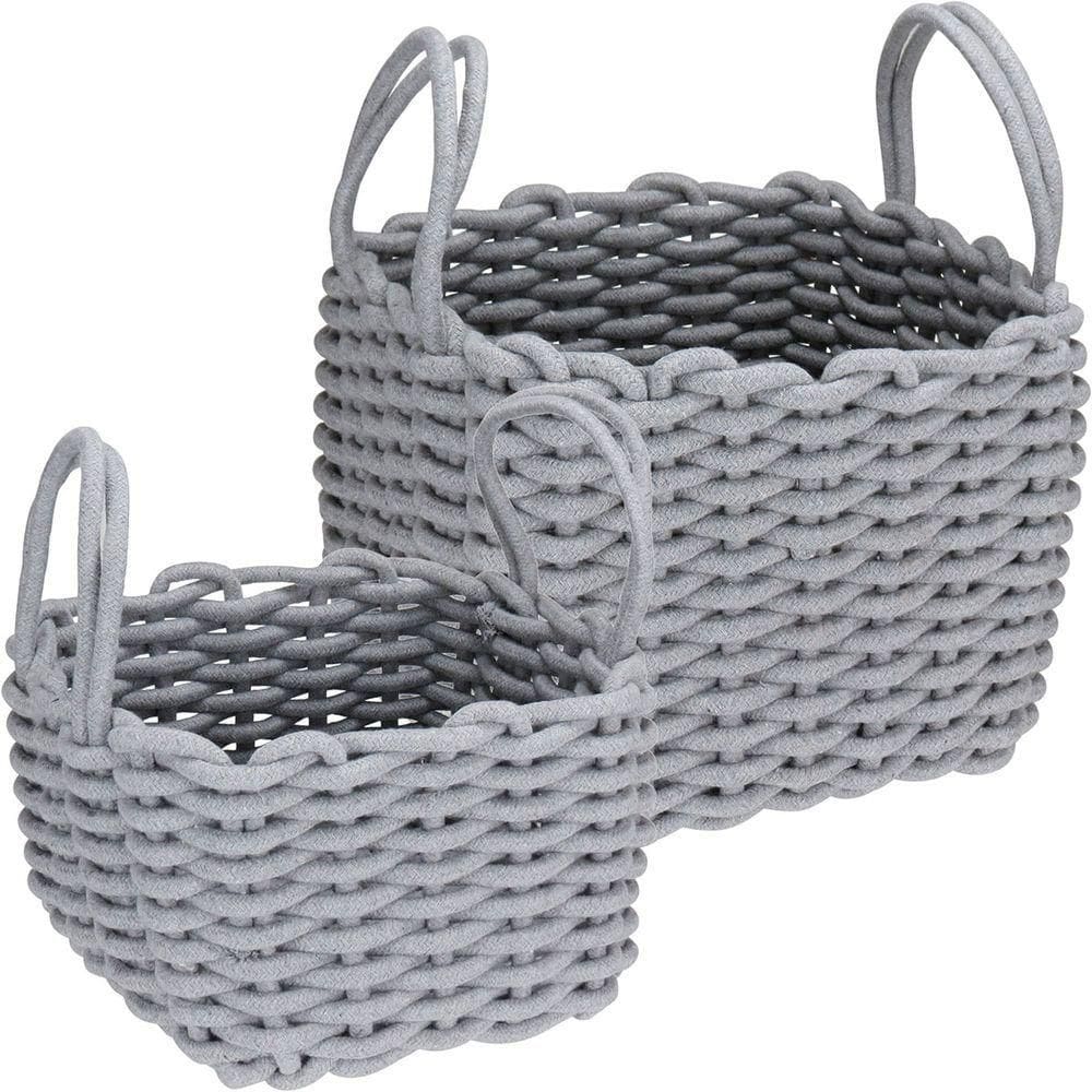 Jogo 2 Peças Cesta Organizadora Home&co - G:31x27 P:26x21 Cm