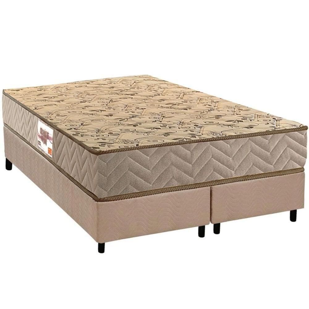 Conjunto Box Queen: Colchão Espuma Paropas D28 Ag65 Royalle Clean + Base Crc Suede Clean (158x198)