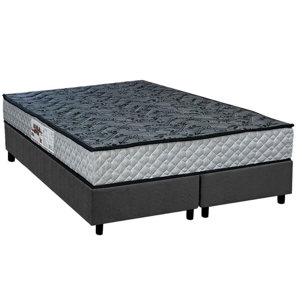 Conjunto Box Queen: Colchão Espuma Paropas D23 Ag65 Royalle Rustico + Base Crc Suede Gray (158x198)
