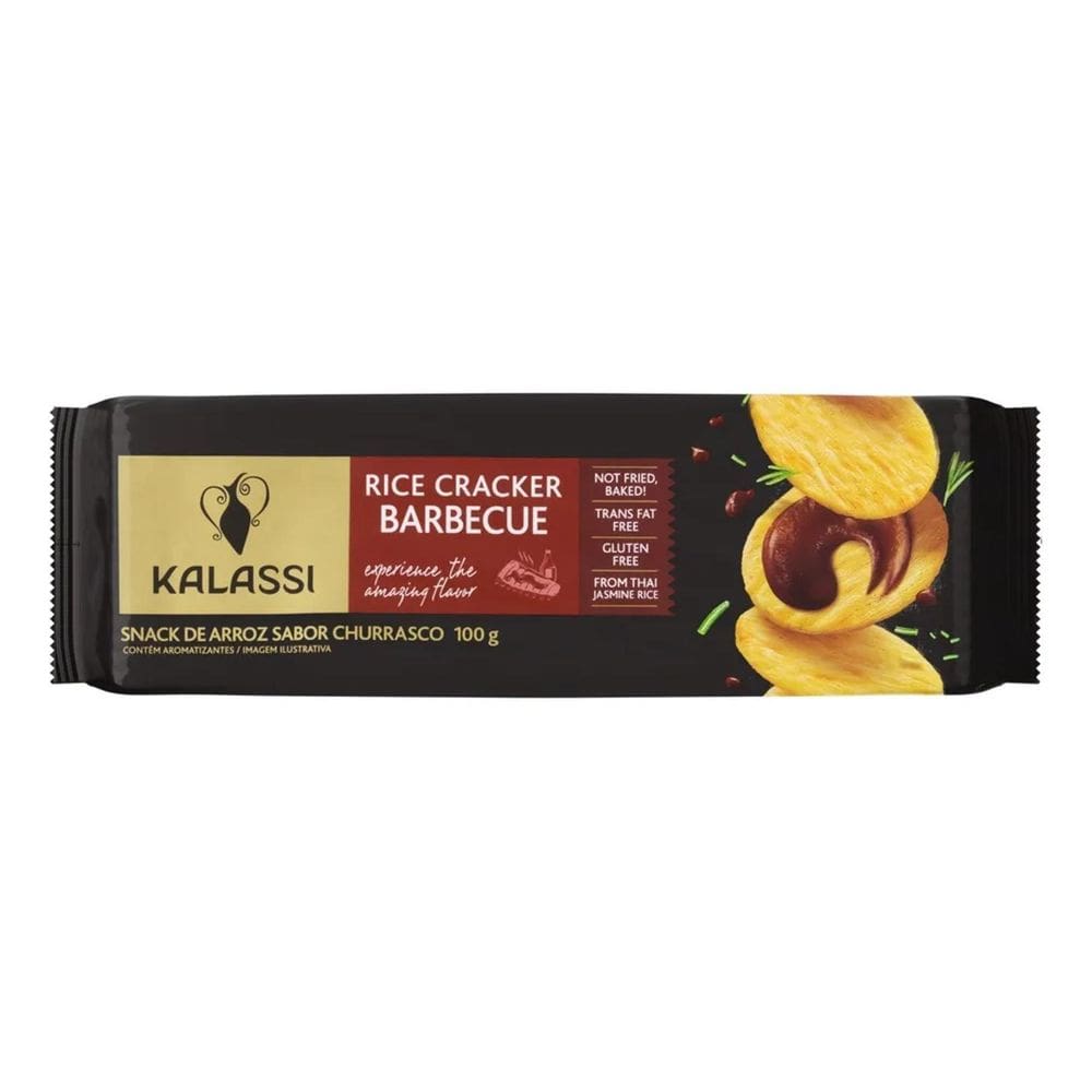 10X Snack De Arroz Kalassi Churrasco Sem Glúten 100 G