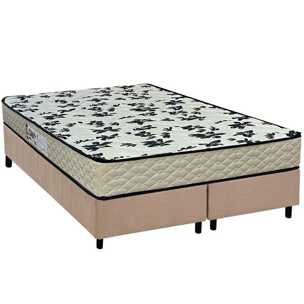 Cama Box Queen: Colchão Ortopédico Paropas D33 Pasquale Wave Clean + Base Crc Suede Clean (158x198)