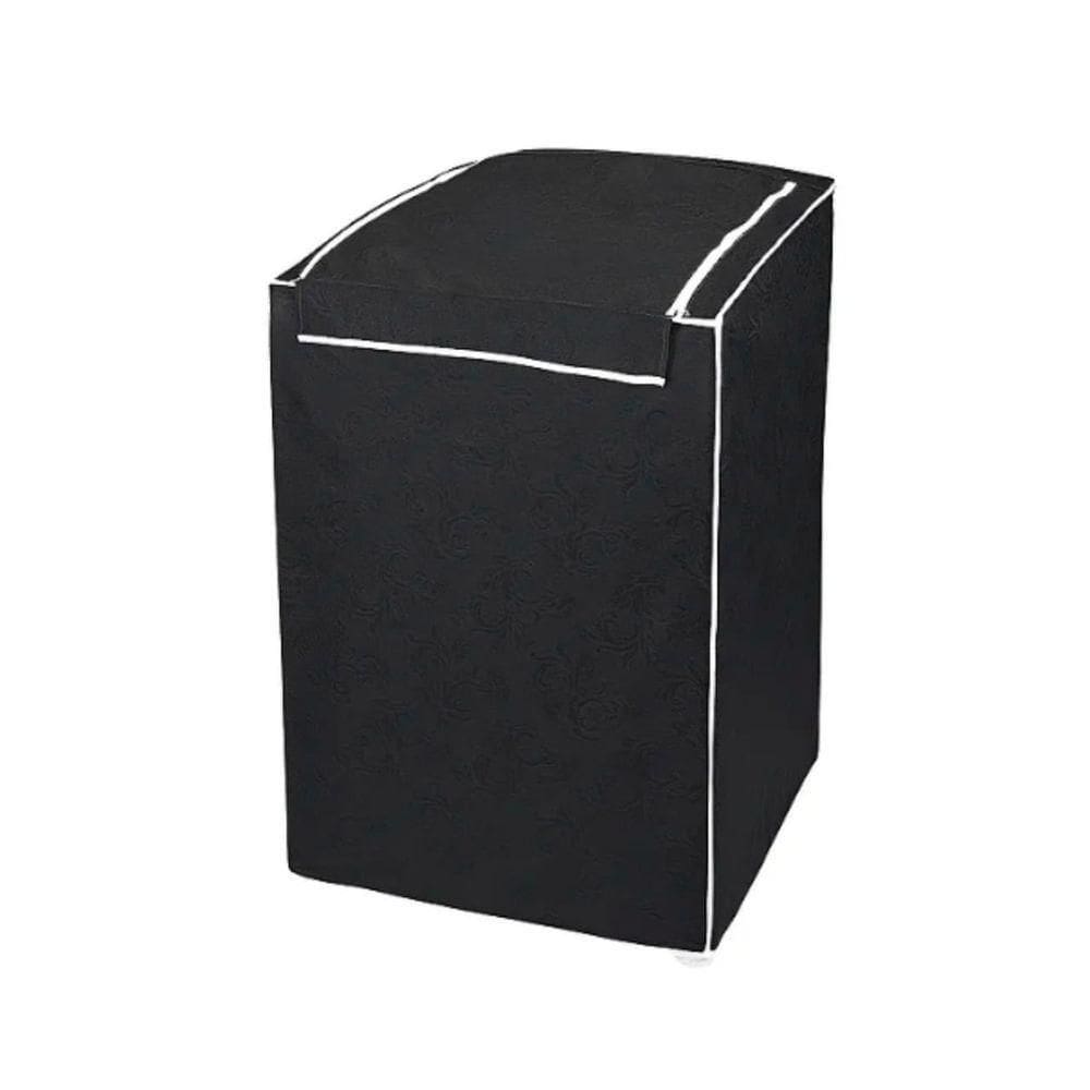 Capa Maquina De Lavar Abertura Superior Com Ziper Preta - P