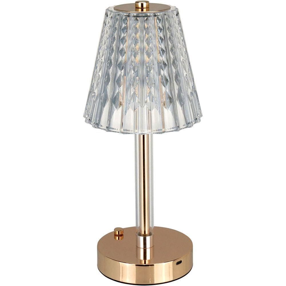 Luminaria De Mesa Decorativa Led Usb Metal 29x12x12cm Ouro