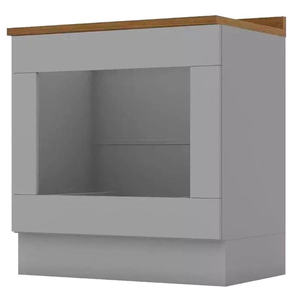 Balcao Forno Embutir Com Tampo 80cm Americana Cinza Nature Henn Cinza Nature