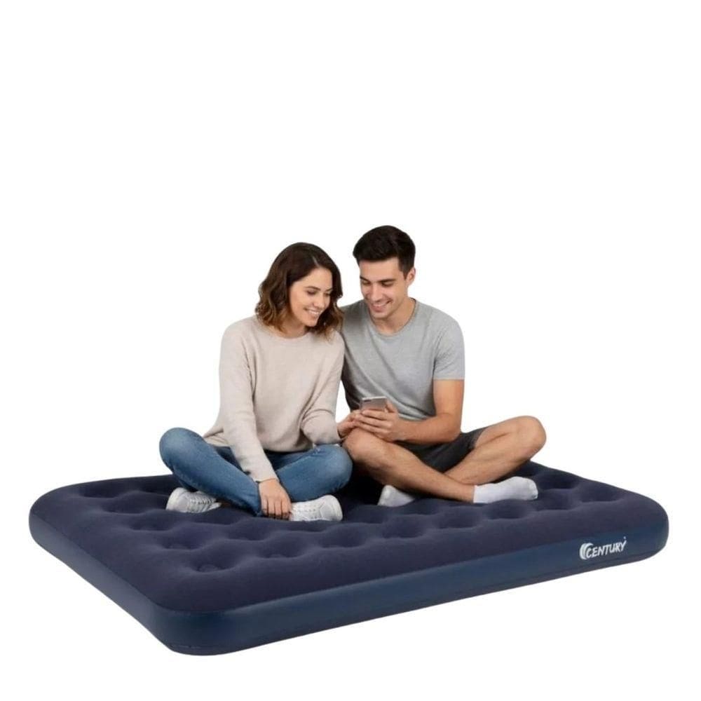 Colchão Inflável Casal 191x131x22cm Azul Viagem Camping