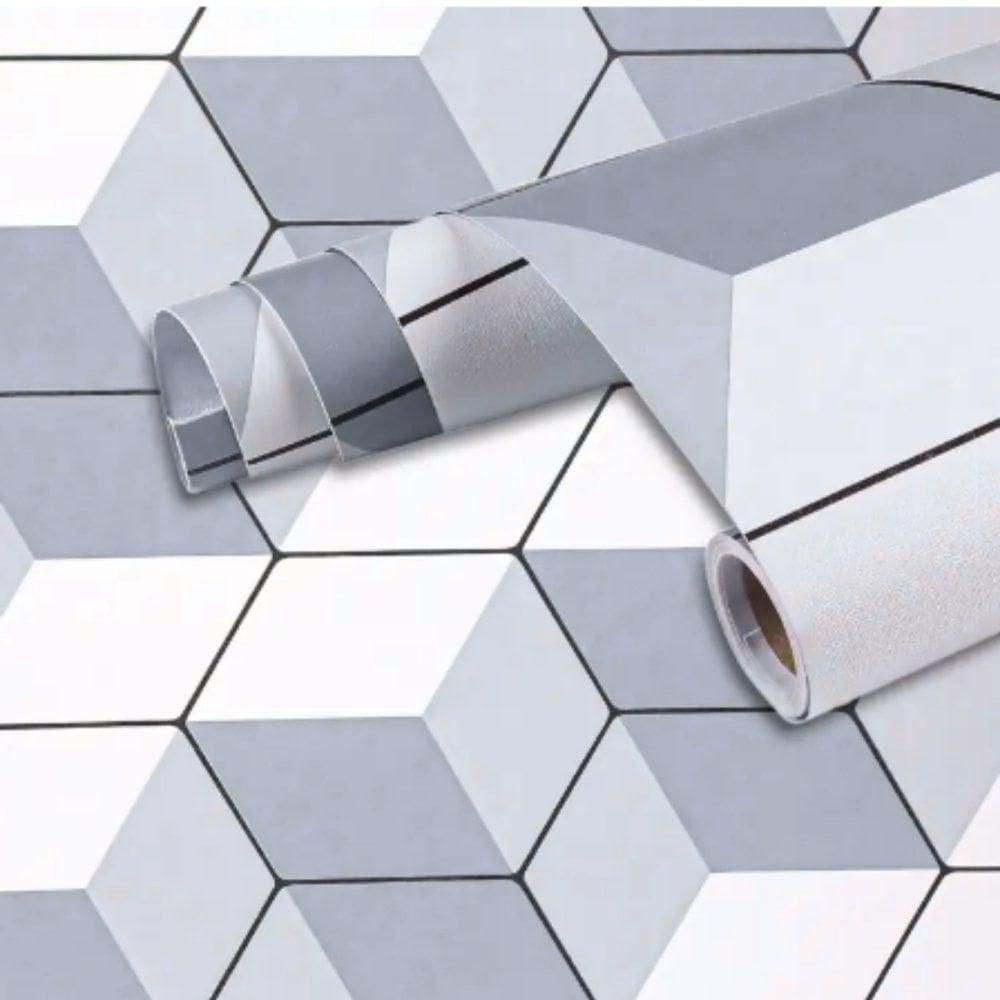 Papel De Parede Adesivo Pvc Estampa Tela Geométrica - 5 Metros