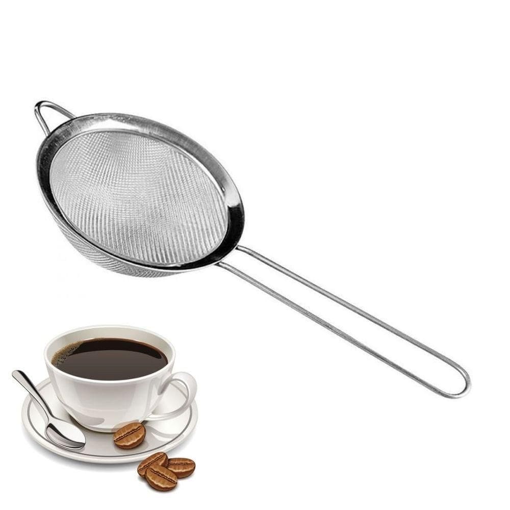Peneira Coador Metal Cozinha Suco Chás Alimentos Em Inox 28x12cm