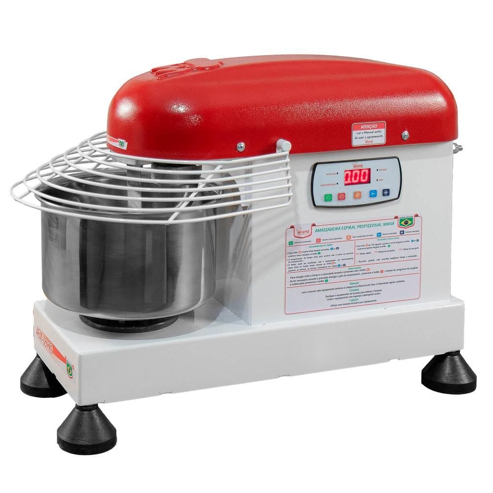 Amassadeira Espiral Maná 3 Kg Profissional 4 Velocidades Bivolt AEM-3 PRO 4V