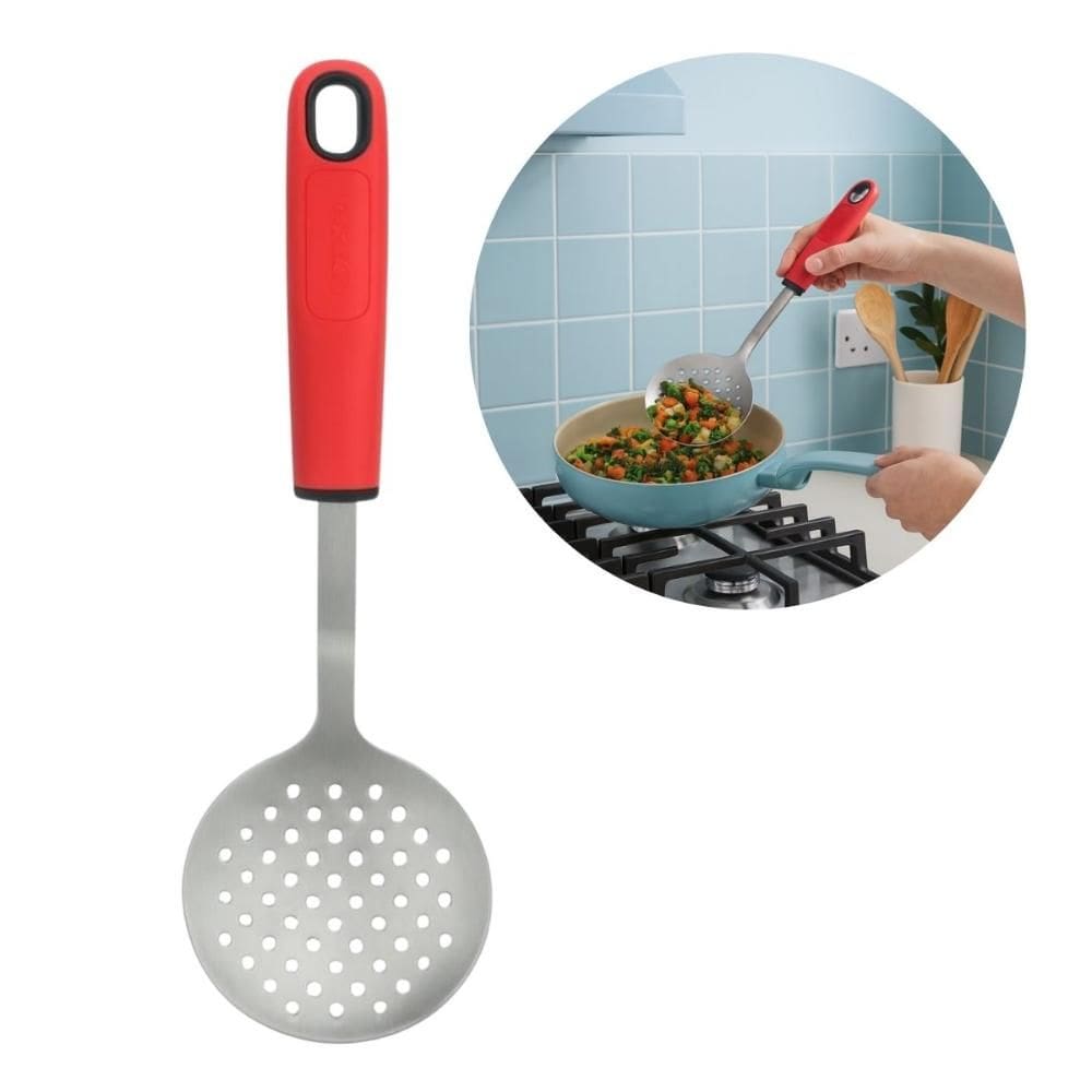 Escumadeira Multiuso Inox e Silicone Cozinha Betty Crocker