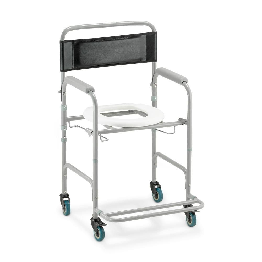 Cadeira de Banho Higiênica Dellamed Dobrável até 100 Kg Preto e Cinza D30