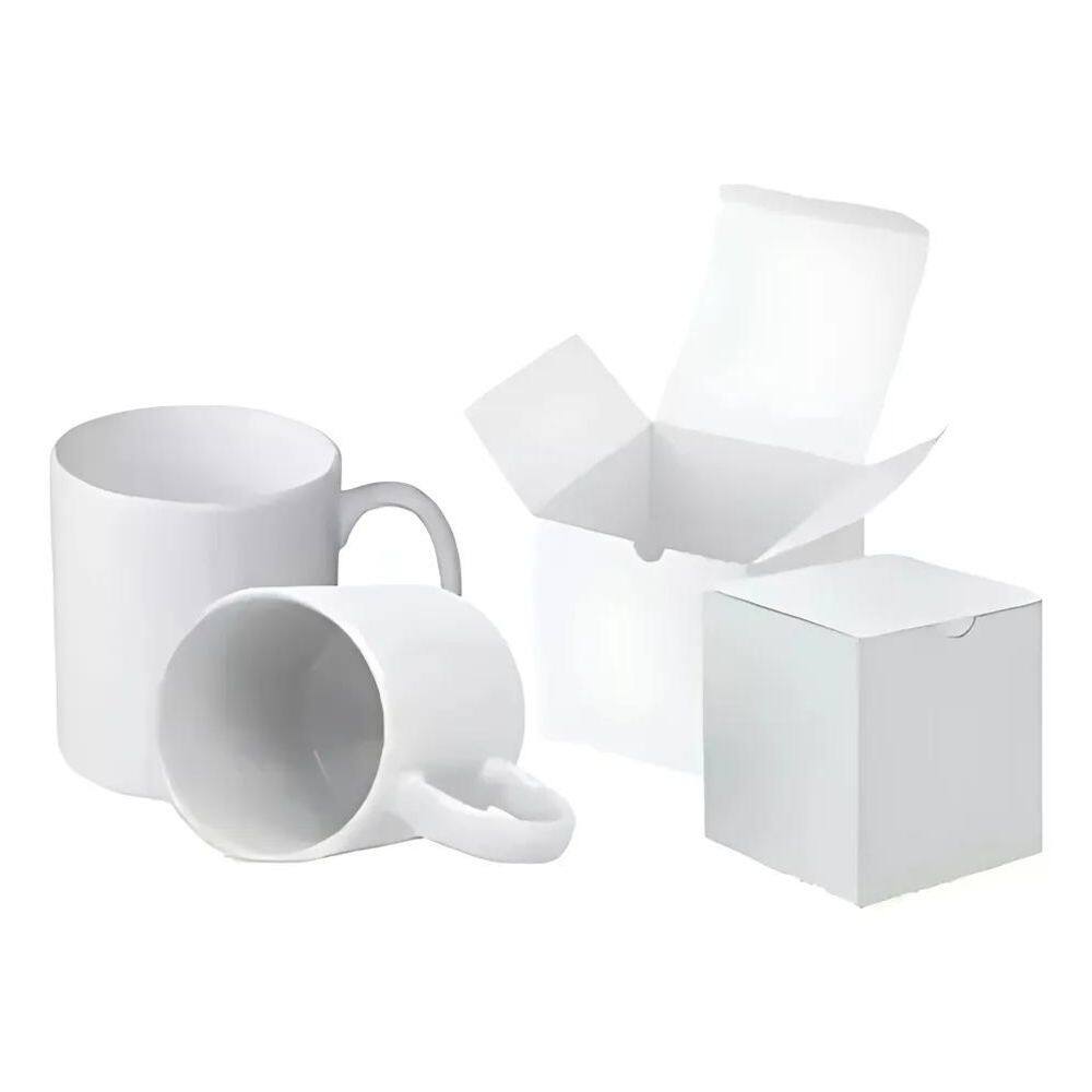 10X 5 Caneca Branca Aaa 325Ml Sublimação Importada + Caixin