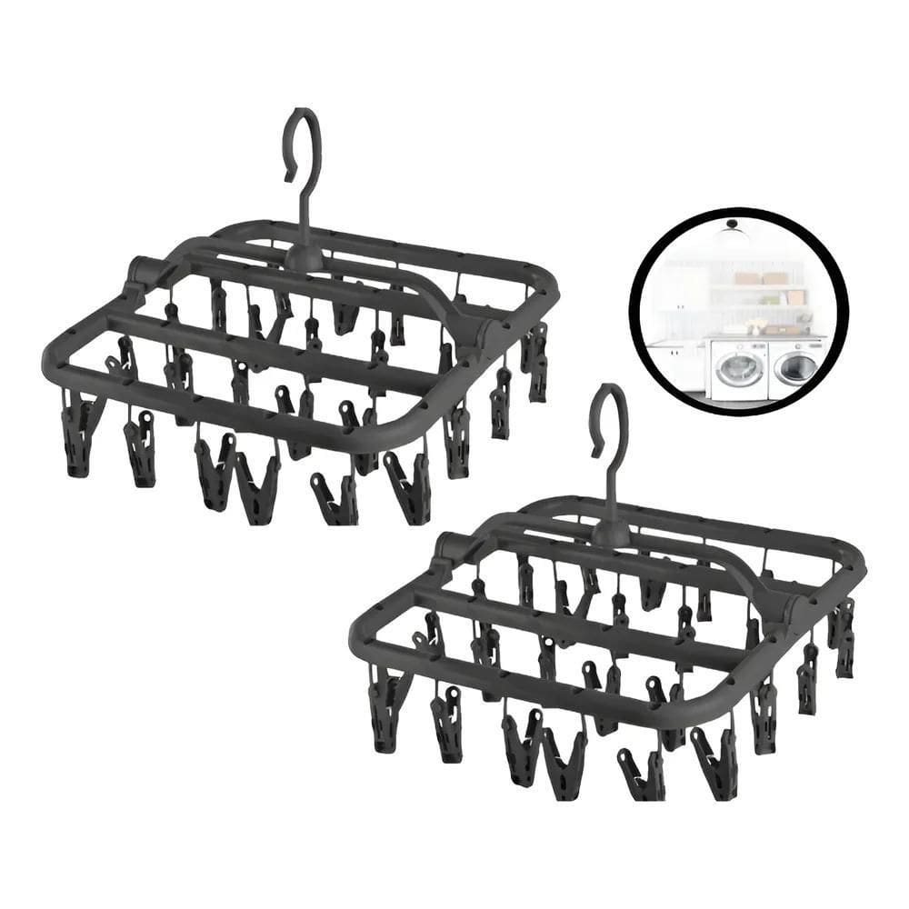 Kit 2 Varal Roupa Íntima 26 Prendedor - Calcinha,Meia,Cueca