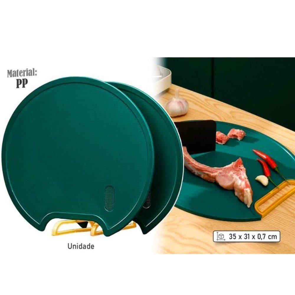 Tábua De Corte Redonda Com Ralador - Verde