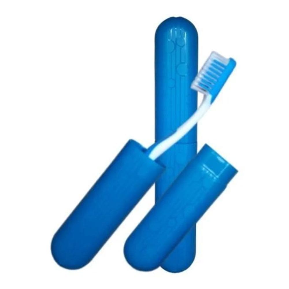 2X Kit 02 Porta Escova Dentes Viagem Trabalho Escola Ver Cor