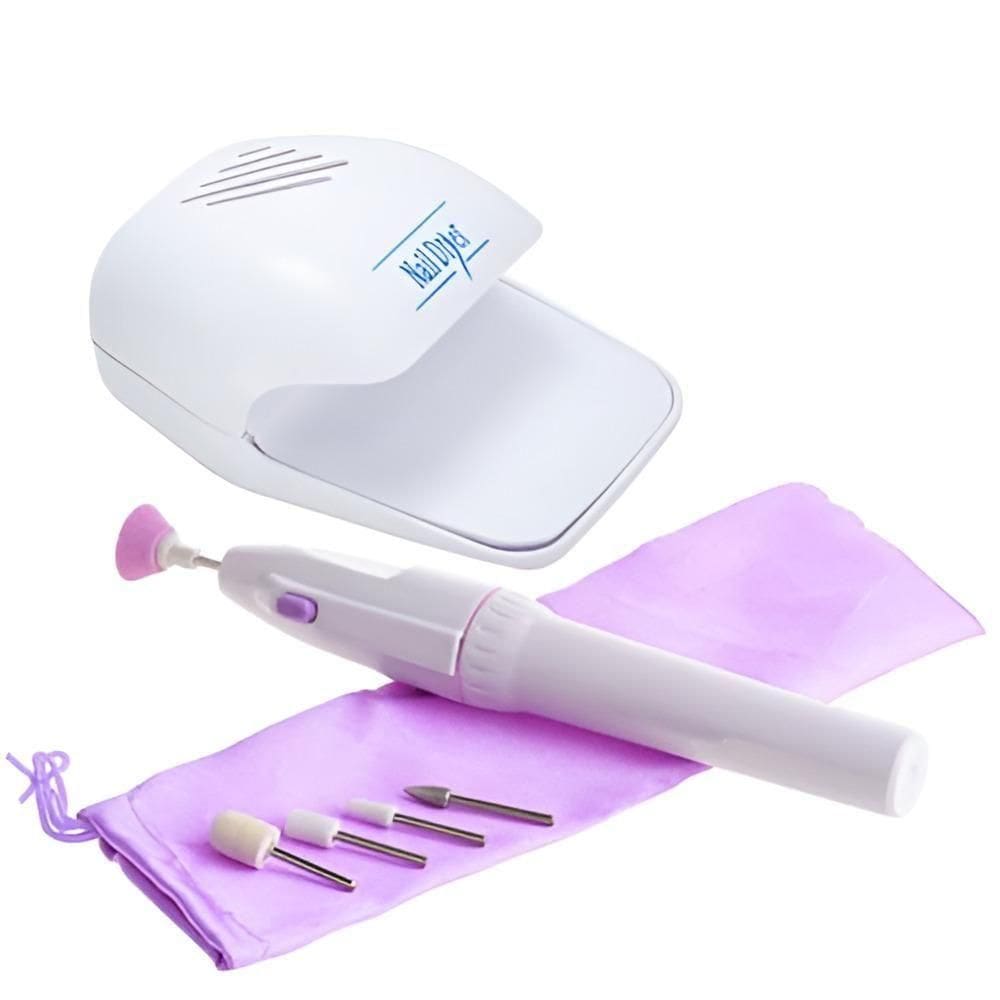 Kit Manicure Secador Lixadeira Eletrica De Unha Com Cabine Estufa Mini Nails Pedicure Lixa Modelar Unhas