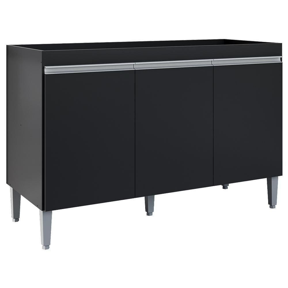 Balcao Para Pia Sem Tampo 120 Cm Manu Preto Reajl Moveis Preto