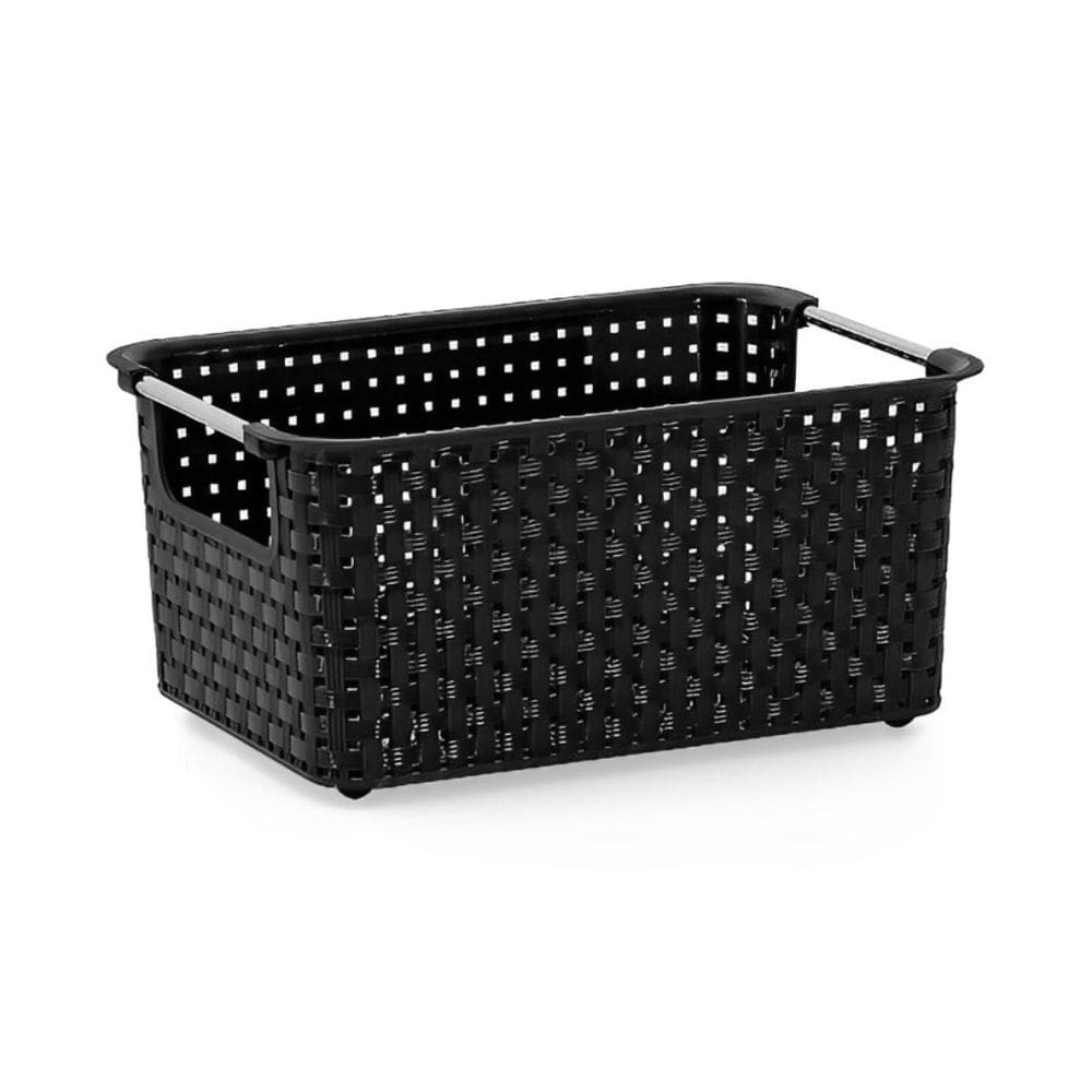 Cesto Organizador Em Rattan Preto 01
