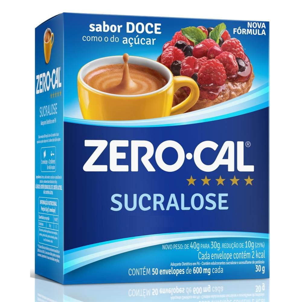 Adoçante em Pó Zero Cal Sucralose com 50 Sachês de 600mg cada