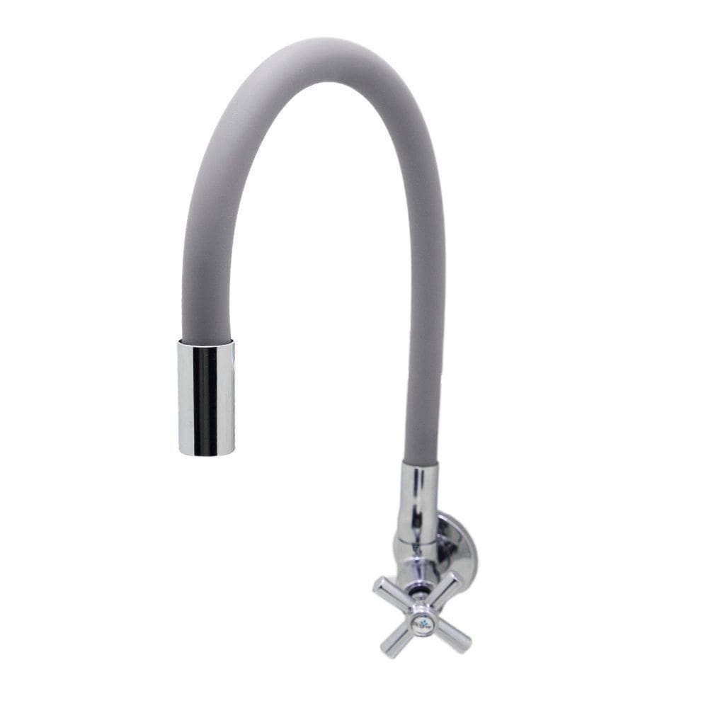 Torneira Gourmet Cozinha Parede Flexível Colorida Cinza 1/4v