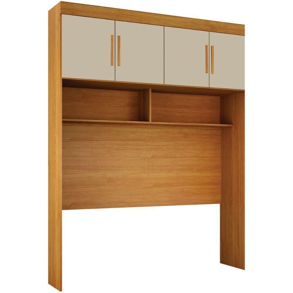 Guarda Roupa Modulado Individual Aéreo Casal Orion Cinamomo Off White 4 Portas Leifer Móveis