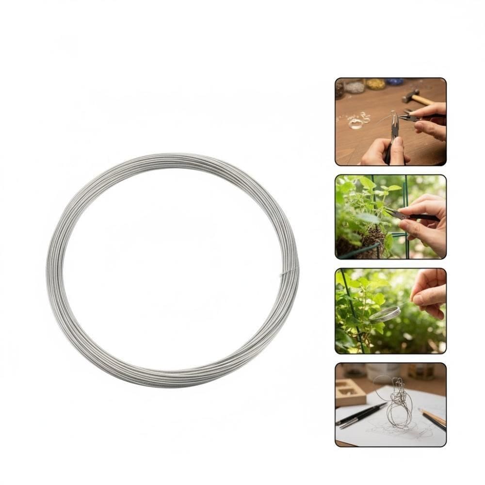 Rolo Arame Galvanizado N.22 Fio Cerca Liso Fino 1kg 325m Zincado Bijuteria Artesanato Casa Flexivel