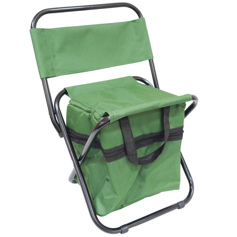 Cadeira Banco Banqueta Pesca Camping Praia com Bolsa Dobrável Portátil Verde Importway IWCPCB-001