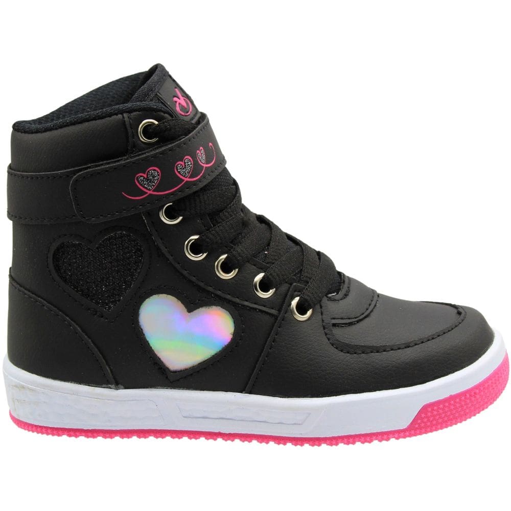 Tênis Casual Cano Alto Infantil Via Vip Corações Menina