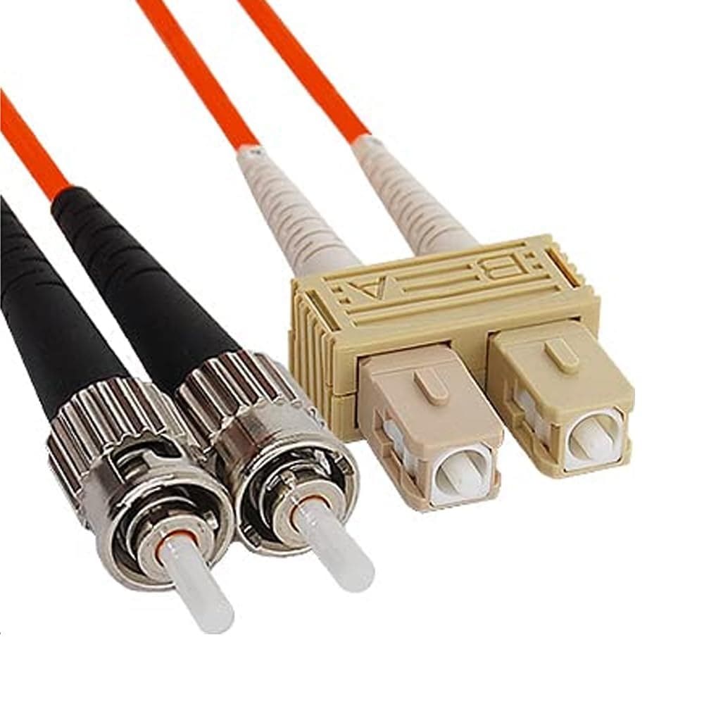 Cabo de conexão de fibra ICC SC para ST Duplex multimodo 3m laranja