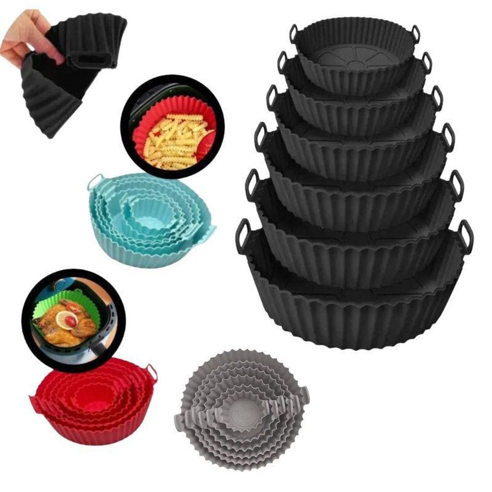 Conjunto 60 Formas De Silicone Air Fryer Forno Micro Ondas