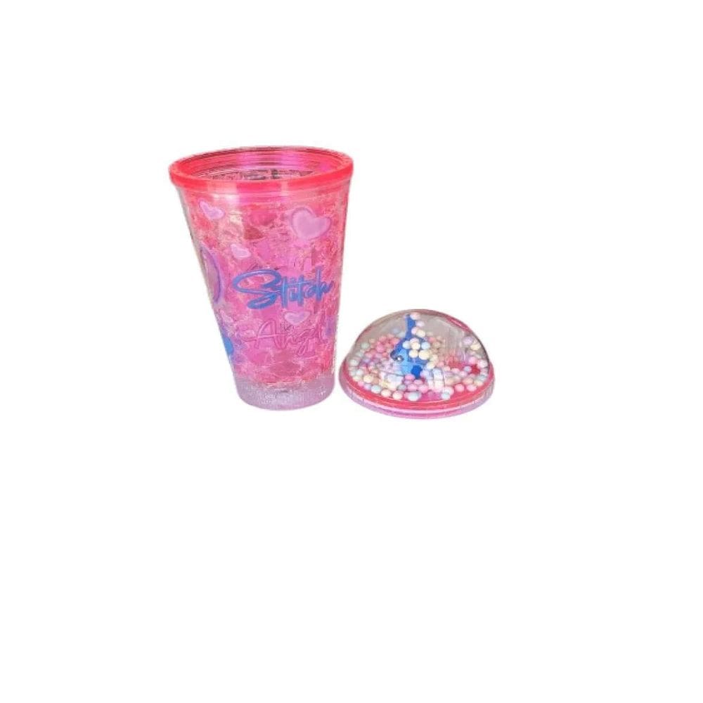 Copo Rosa Com Luzes - Disney Stitch