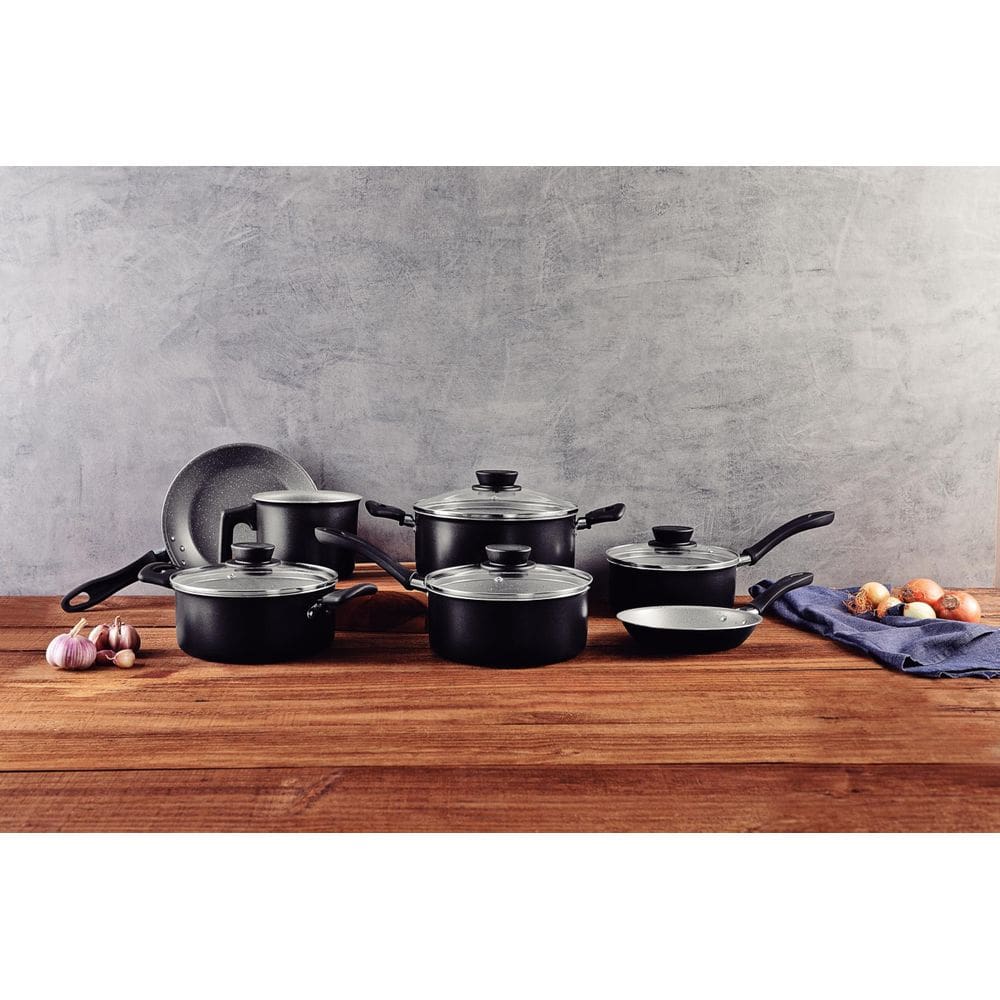Jogo Panelas Tramontina Linz Starflon Max Preto 7 Peças