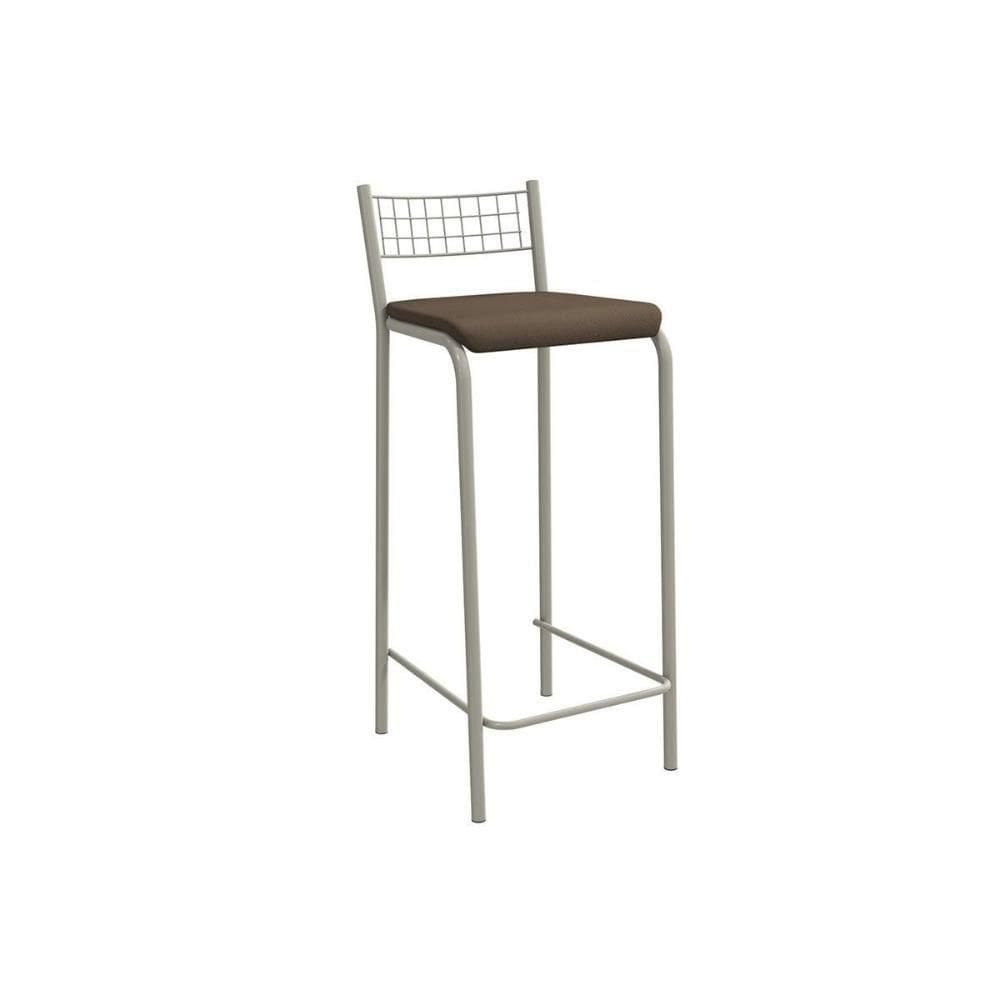 Banqueta De Cozinha Gênova 1b705nk Aço 1 Un Niquel-suede Cappuccino - Kappesberg