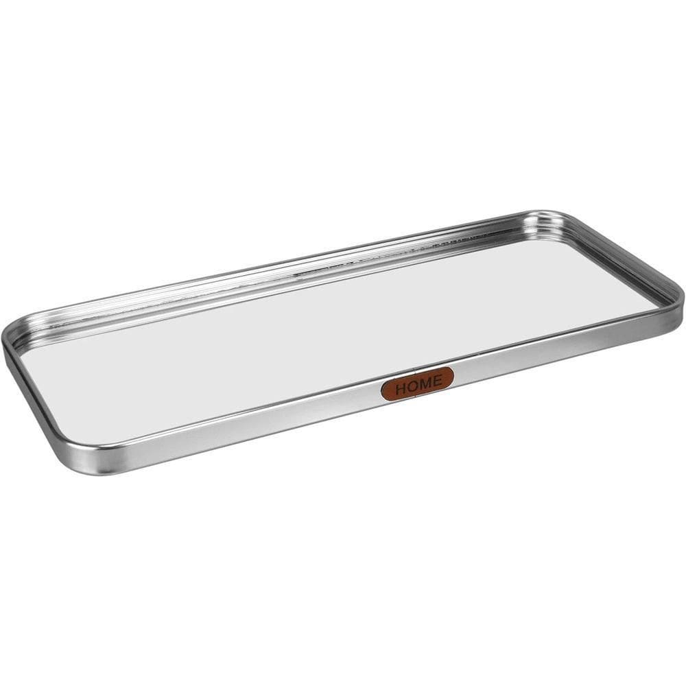 Bandeja Retangular Decorativa Em Metal Espelhado Home & Co
