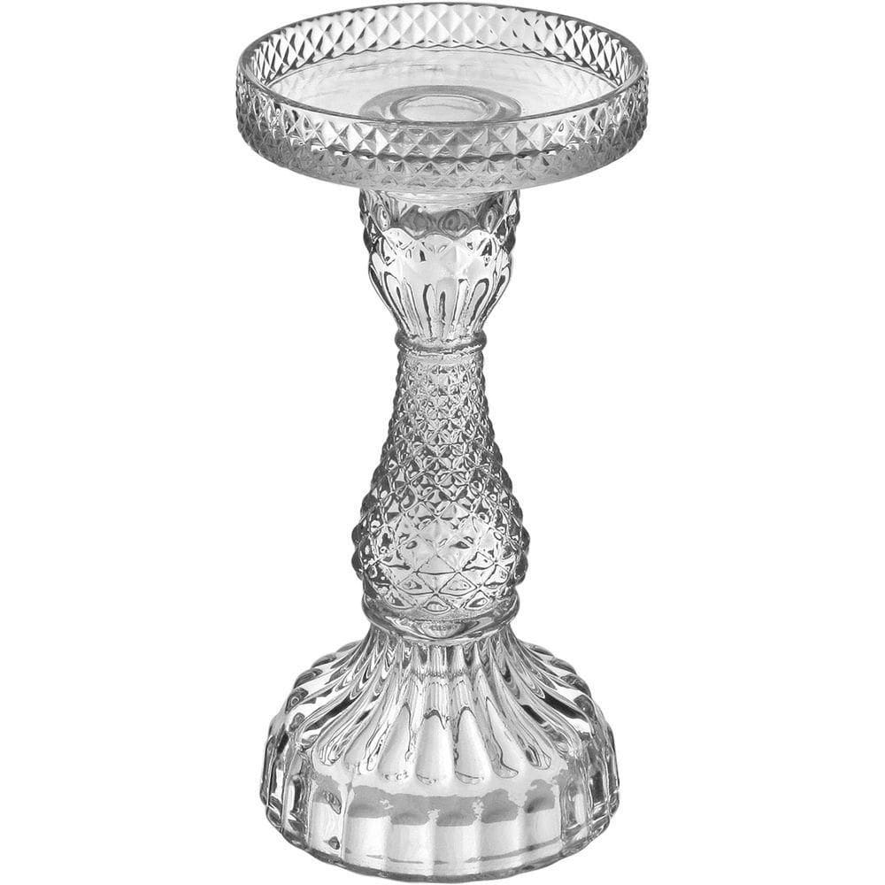 Castiçal Porta Velas Decorativo Home&co Eco Crystal 18x9x9cm Transparente