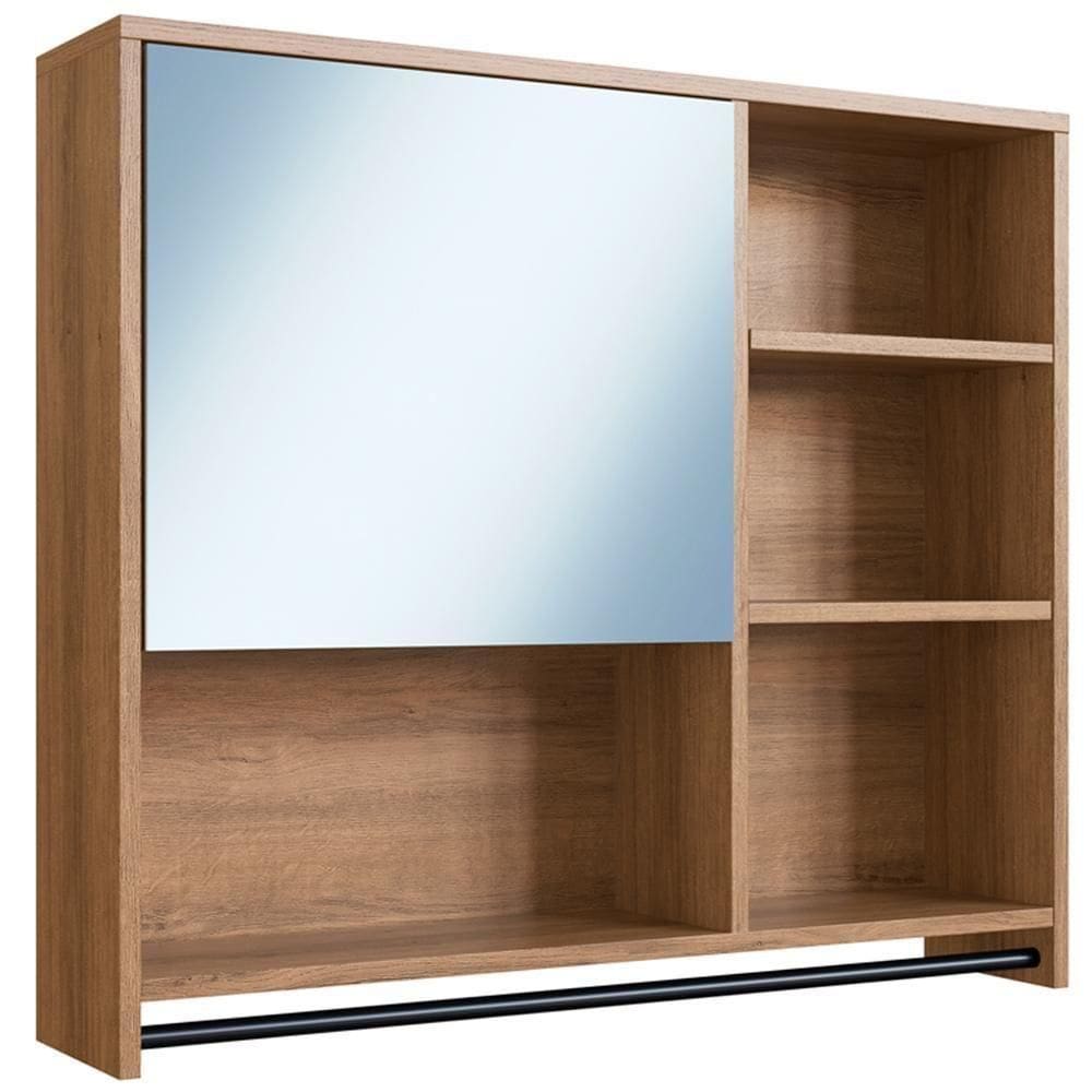 Armário Espelheira Suspenso 80cm 1 Porta P1042 Mell Pp Milani Store