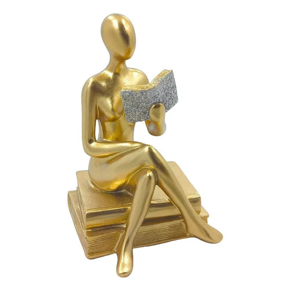 Leitora Estatueta Decorativa Resina Decoração Estátua Mulher