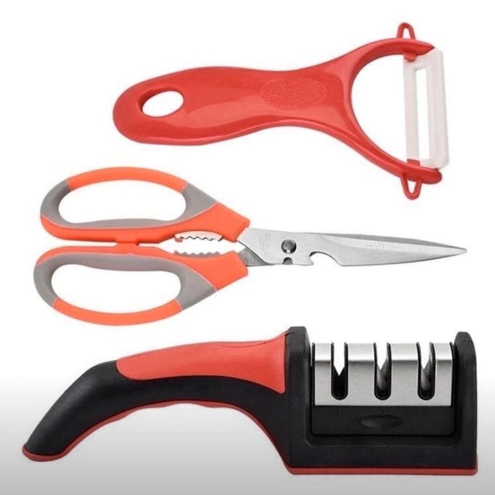 Kit Afiador Amolador Portátil Churrasco Facas