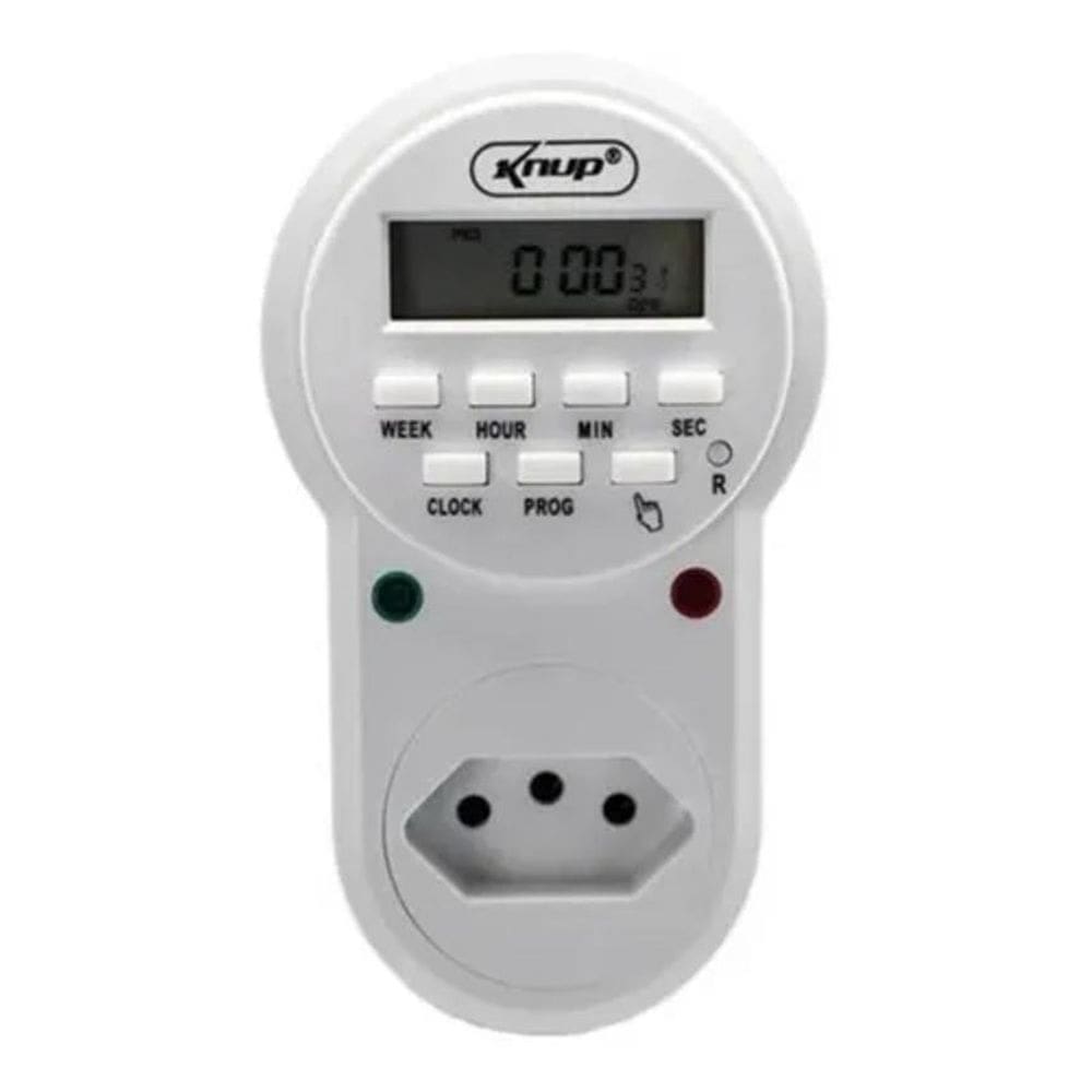 Timer Temporizador Digital Tomada Br Bivolt 10A 2200W