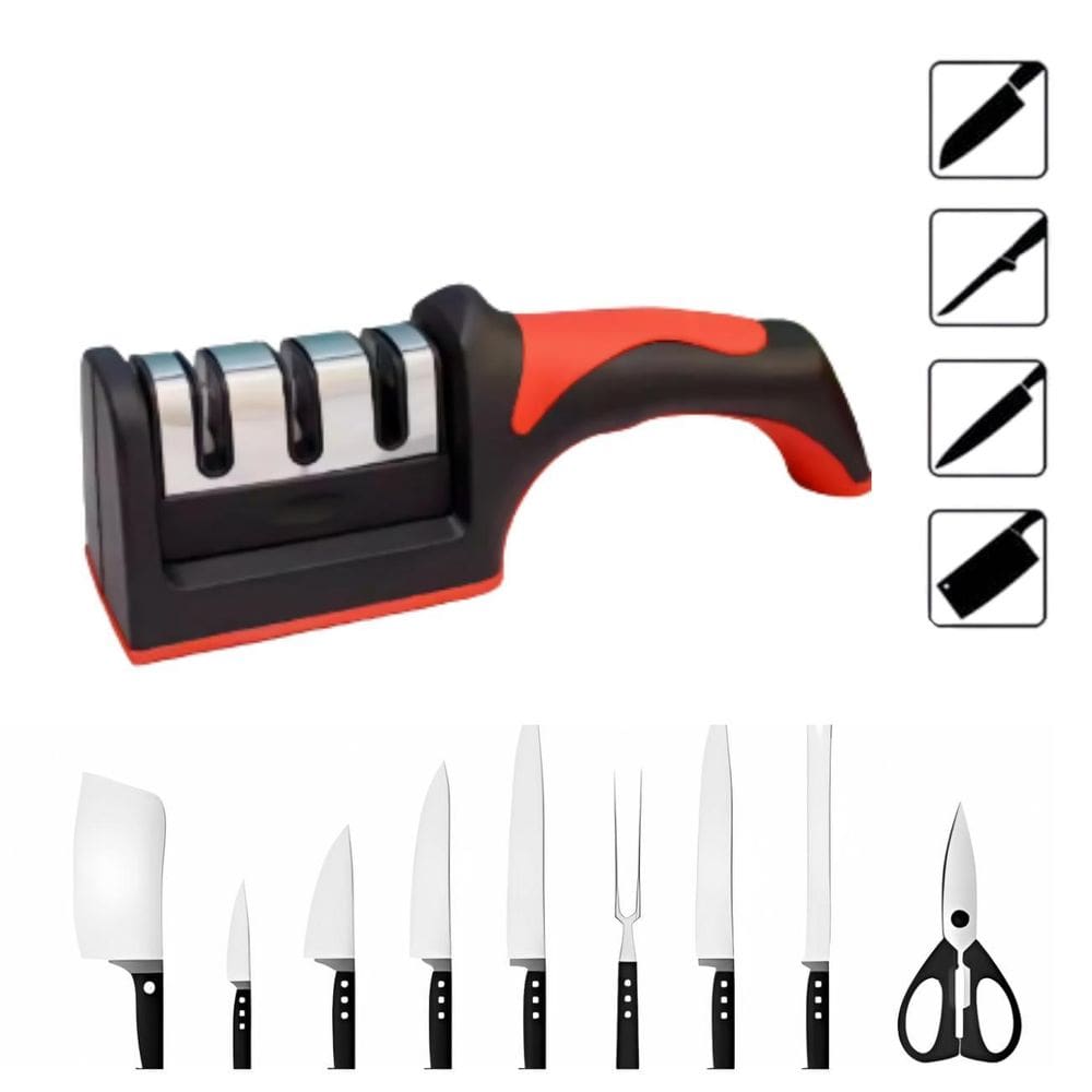 Amolador De Facas 3 Estágios  Com Design Compacto