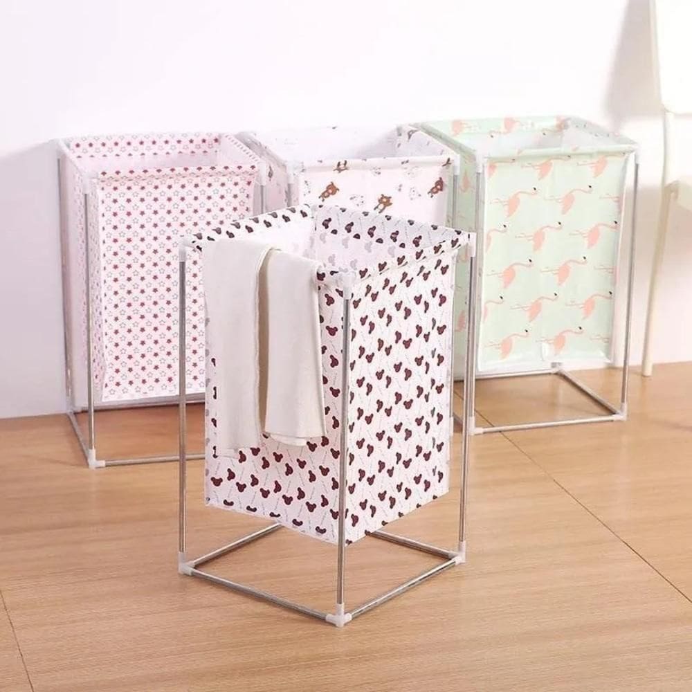 Cesto Roupa Suja Lavanderia Inox Desmontável Portátil Quarto Organizador Brinquedos Roupeiro Impermeável
