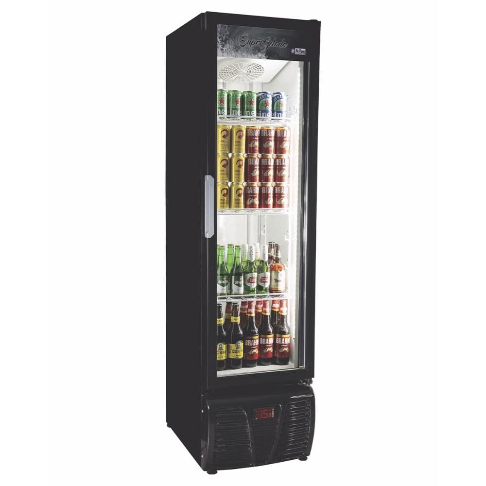 Cervejeira Vertical Frilux 300 Litros Preto Porta de Vidro Aquecido 220V RF-015