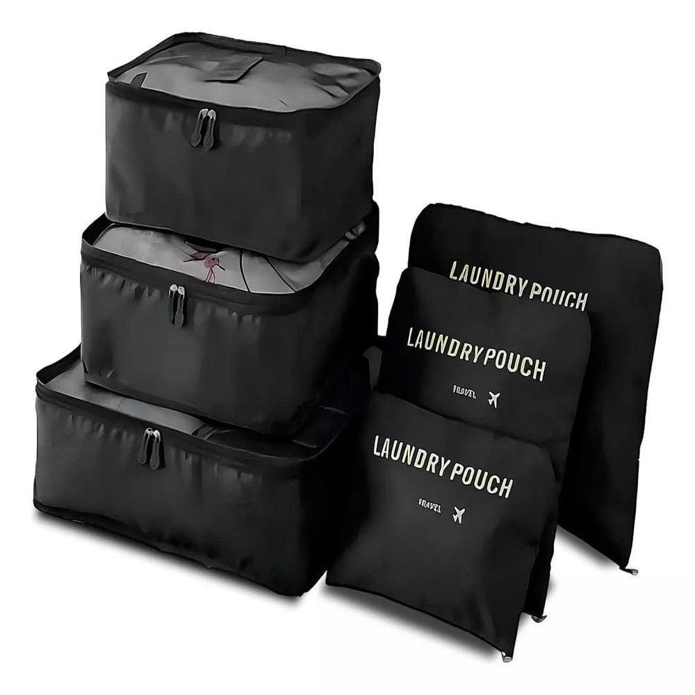 Organizador Mala Viagem Kit Completo 6 Peças Necessaire Porta Guarda Roupas Sapatos Biquíni Multiuso Zíper Luxo