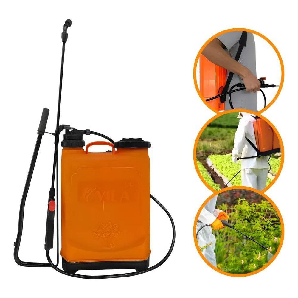 2X Pulverizador Bomba Costal Compressão Manual 12L Vila