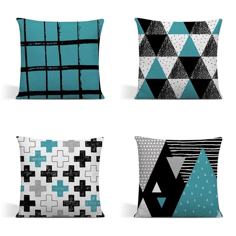 Kit 4 Capas Para Almofadas Decorativas Juma Oxford 100% Poliéster - Cross Tifany