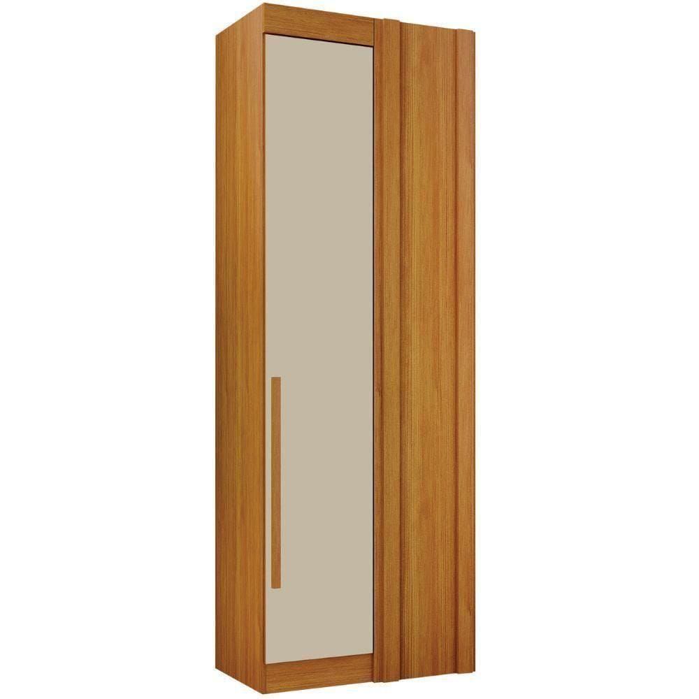 Guarda Roupa Modulado Individual Canto Orion Cinamomo Off White 1 Porta Leifer Móveis